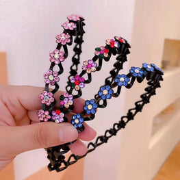 Women's Rhinestone Accessories Headband Floral Hairband Elastic Girls Pearl Fashion